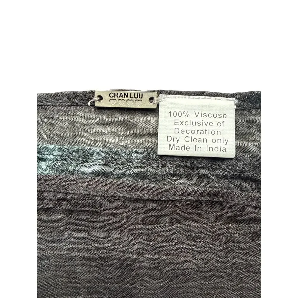 Chan Luu Tie Dye Scarf in Teal Blue and Black